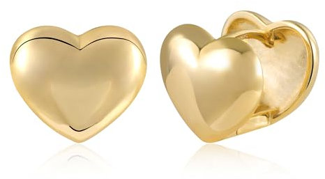 ASH'S CHOICE Creolen Gold Herz Ohrringe Kleine Damen, Silber 925 Ohrringe Herz Liebe 14K Gold Creolen Klobig Knorpel Kreolen Huggie Creolen Kleine Leicht Breit Gold Ohrringe Herzform Damen