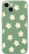 Wihytec White Daisy Phone Case for iPhone 12 Small Daisy Floral Case Cover Green Liquid Silicone Soft Gel Rubber Anti-Scratch Durable Girly Women Matte Phone Case Microfiber Lining