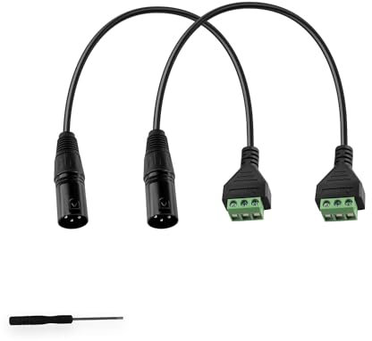GINTOOYUN Cable XLR de 3 pines XLR macho a conector de 3 pines, convertidor para altavoces, micrófono, equipo de sonido, rendimiento en vivo y grabación (33 cm) (cabeza macho)