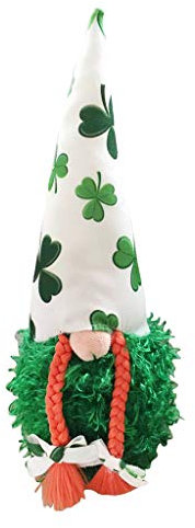 Bydezcon Zwerg für Jungen und Mädchen, St-Patrick's Day, Plüsch, für irisches Festival, Frühlingsparty, Heimdekoration, beleuchtete Zwerge, Weihnachtsdekoration, mit Timer