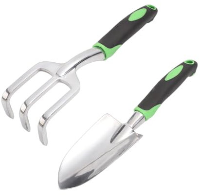 Palas de Jardín de Metal - Mini Pala Multiusos para Excavación y Malas Hierbas al Aire Libre - Set de 2 Herramientas
