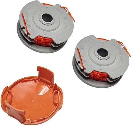 2 Pack Strimmer Spool Line Compatible with Flymo,Double Autofeed Spool Ø0.05 in 36ft Strimmer Spool+1 FLY060 Spool Cover,Replace of FLY021,Compatible with Flymo Power/Mini/Trim Grass Trimmer