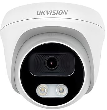 UKVISION 8MP CCTV Camera with AOC Mic High-Resolution Analogue Camera Enhanced Audio & Video Surveillance Night Vision Weatherproof Home & Business Security Easy Installation & Setup (White)