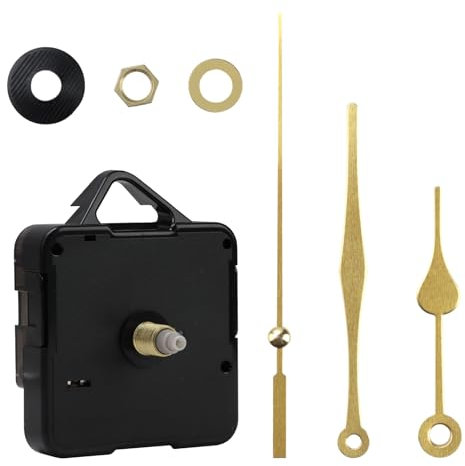 Silent Quartz Clock Mechanism Movement Kits Long and Short Shaft DIY Wall Clock Mechanism Parts Battery Powered Motor Replacement for Repair Home Hotel Restaurant Office Classroom (Peach Heart Gold)