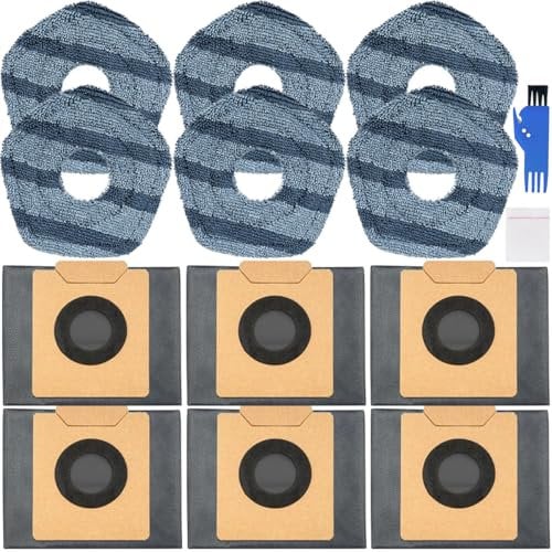 EATBALE Replacement Parts for Eufy X10 Pro Omni Robot Vacuum Cleaners Dust Bags Mop Cloth Spin Cleaning Pads 5-Layer 2.5 L Large Capacity Disposable Dust Bag Accessories Kit Mopping Pad Spare Set