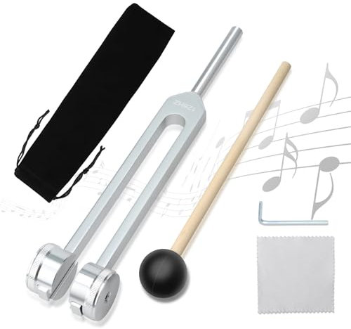Stimmgabel Therapie 128 Hz Heilungsgerät Stimmgabel für Heilung Stimmgabeln zur Heilung,Tragbares Stimmgabel Instrument Aluminiumlegierung mit Percussion Hammer Mallet