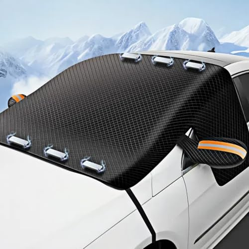 Frontscheibenabdeckung Auto für VW T-ROC 17-25, Eisschutzfolie Magnetische Windschutzscheibe Abdeckung Die Gegen Schnee EIS Frost UV,Orange