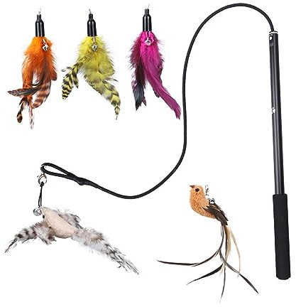 YARNOW Juguete De Broma para Gatos Palo De Broma Automático para Gatos Juguetes para Mascotas 1 Juego De Varillas De Broma para