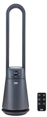 Beko EBA5000B Ventilatore Senza Pale, 37W, 20 Velocità, Display LED, Timer 8h, Telecomando, Nero