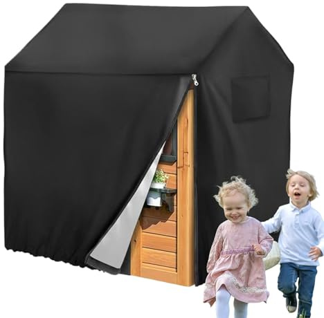 Playhouse Waterproof Lid - Black Outer Dust Shield | Durable and Weather Resistant Gaming Toy Protector - Multifunctional Sun & Rain Cover for Gig
