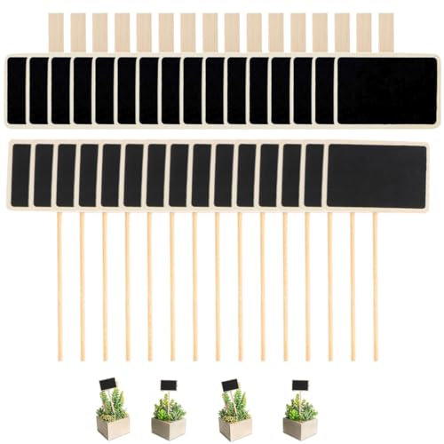 COYUN 30 Piezas Marcadores de plantas,Etiquetas de Plantas de Madera Mini Pizarra de Madera para Semillas Macetas Hierbas Flores Suculentas