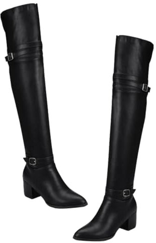 VALICLUD 1 Paio stivali alti alla coscia shoes for women zapatillas de mujer women shoes Stivali invernali per le donne signore stivale lungo da donna stivale lungo con alto Black