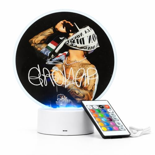 GEOLIER OFFICIAL – Lampada da Tavolo LED RGB – Alimentazione a Pile o USB – Telecomando Incluso – Controllo Base Touch – Luce Multicolore (Nero Ippodromo)