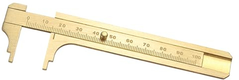 QUARKZMAN Taschen-Schieblehre 100mm Messschieber Aus Messing Mini-Schieblehre Präzise Doppelskala Metrisches Messwerkzeug Zeichenmesslineal Gold