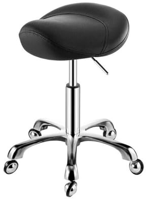 LQVAIPT Rollhocker, ergonomisch höhenverstellbar mit Rollen, bequemes Kissen for Heimbüro, Salon und Geschäft(Black)