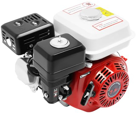 Moteur Essence 4 Temps, 7.5CV 212CC OHV, Moteur Thermique, Refroidi par Air 3600RPM, pour Pompe Eau Génératrice Bétonnière Tondeuse Kart Chantier BTP, Réservoir 3.6L Démarrage Manuel
