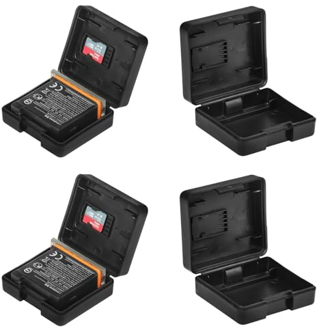 Pack of 4 Plastic Protective Storage Case Boxes Compatible with Battery of DJI Osmo Action 5 Pro/4/3/6 Cameras, Multifunctional Battery Case Organizer with Memory Card Slot
