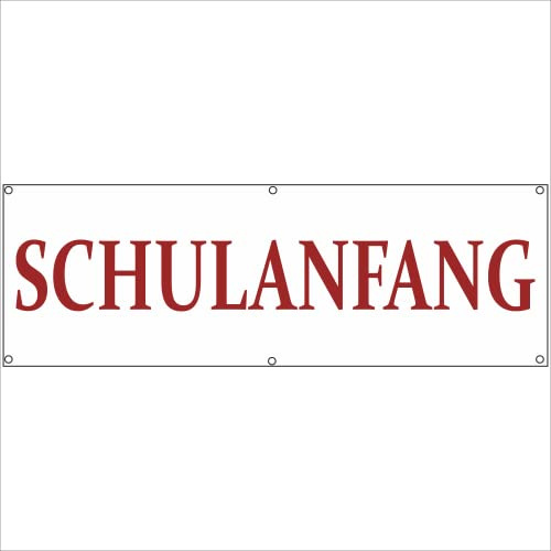 Indigos UG - Plane wasserdicht Gerüstplane - p124 - Schulanfang - Banner - 150x50 cm - Baustelle, Garten, Zaun oder Veranstaltung im Sommer - Werbeplane, Werbung