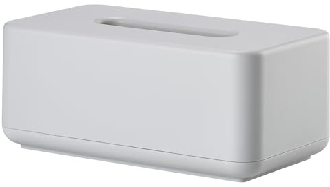 Zone Denmark Ume Taschentuchbox – Nachfüllbare Kosmetiktucher Box für Bad, Küche und Flur – Tissuebox aus Kunststoff – 25,6 x 14 x 10,7 cm – Soft Grey (Grau)