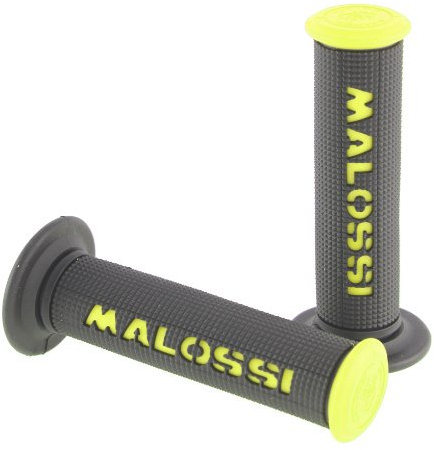 MALOSSI 6914060Y0 2 manopole nere con logo Malossi giallo