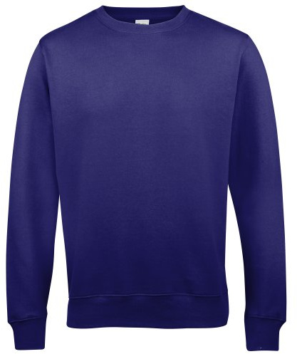 AWDis Just Hoods AWDis Unisex Crew Neck Plain Sweatshirt (280 GSM) (L) (Purple)