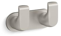 Kohler 97500-BN Avid® Double Robe Hook, Vibrant Brushed Nickel