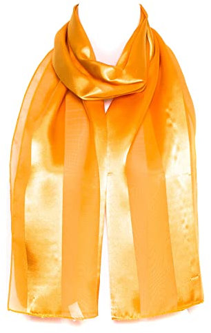 Hat To Socks Foulard en Mousseline de Satin Élégante avec Motif Uni (Orange)