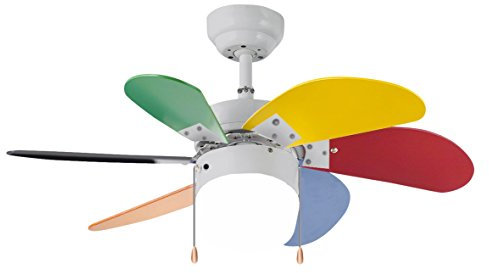 VINCO Ventilatore da per soffitto 70928 Luce centrale revers 6 Pale Multicolor