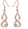 Daesar Ohrringe Damen Edelstahl, Ohrringe Hängend Infinity Unendlichkeit Zeichen 8 mit Zirkonia Ohrhänger Rosegold Nickelfrei Modeschmuck