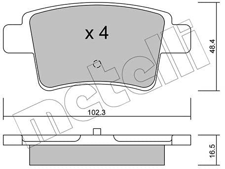 metelligroup 22-0801-0 Bremsbeläge, Made in Italy, Ersatzteile für Autos, ECE R90-zertifiziert, Kupferfrei