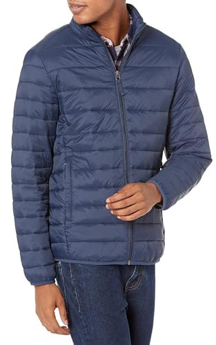 Amazon Essentials Herren Verstaubare, Leichte, Wasserabweisende Pufferjacke (Erhältlich In Big & Tall), Marineblau, M
