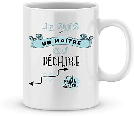 Mug maître à personnaliser avec le prénom de votre enfant - Cadeau pour maître personnalisé - cadeau maître pour la fin d'année scolaire - cadeau original maître - cadeau école maître