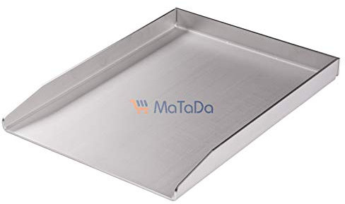 MaTaDa Plaque de barbecue en acier inoxydable massif I Plancha 20 x 30 cm – Taille universelle compatible avec de nombreux barbecues à gaz et au charbon
