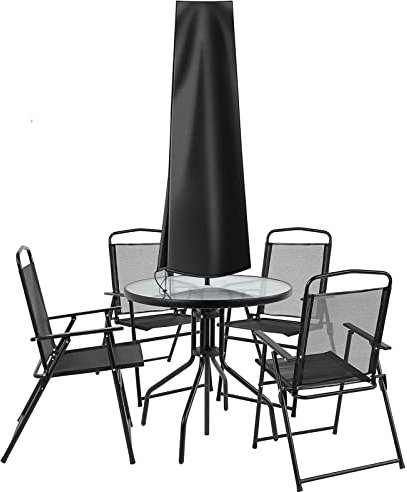 OKPOW Housse de Parasol 600D très résistante et indéchirable - Imperméable - pour Parasol de Jardin de Ø 300 cm - Coupe-Vent - Anti-UV - Grande Housse de Parasol avec Fermeture éclair (170 x 27,5 x