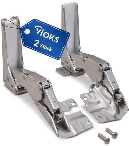 VIOKS Kühlschrank Scharnier 2er Set - Ersatz für Bosch Flachscharnier 00481147 & Scharniere für Kühlschranktüren passend für Kühlschränke von Bosch Siemens Miele AEG Neff 00481145 00499570 00499569