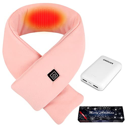 Oriduxx Heated Scarf Electric Heat Scarves with Heating Pad Rechargeable Heated Shawl Neck Warmer with 10000mAh Powerbank for Women Men Kids