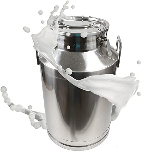 Adima Milchkanne 304 Edelstahl Milchtransportfässer Schwerlast Milchkanne Weinkübel Flasche Öleimer Teedose Mit Versiegeltem Deckel Für Flüssigkeit Fest Vorratsbehälter,25L