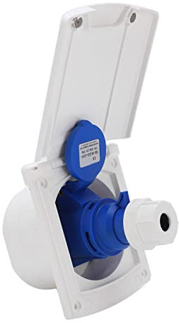 EBTOOLS Prise de Courant pour Camping-car 3 Broches Prise de Courant Externe à 3 Broches Prise de Courant étanche Montage Intégré 220V‑250V 16A(blanche)