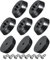 sourcing map 18mm W x 5mm H Round Rubber Bumper Feet, Stainless Steel Screws and Washer for Furniture, Electronics, Non-Slip 8pcs