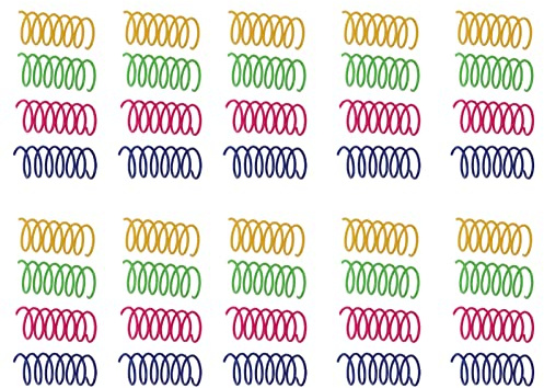 Pssopp Set de 40 Jouets Spirales en Plastique pour Chats, Ressorts Colorés pour Jeux Actifs, Chasser et Mordiller