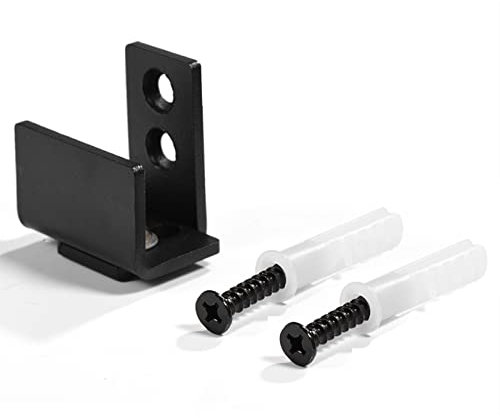 Unterseite Bodenführung, Bodenführung Schiebetür Tür schwarzem Kohlenstoffstahl Schiebe Scheunentor Wandmontierte Hardware Schrauben Einstellbar Wand Schwarz Schiebetürbeschlag Untere Führung Holztür