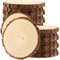 MUKCHAP 20 Pieces 9-10 CM Round Wood Log Slices, Tree Bark Wood Slice Discs, Unfinished Wooden Circles for Crafts, Wedding Decoration, DIY Project