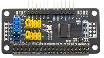 SEENGREAT Serial Expansion HAT for Raspberry Pi, Adopting SC16IS752 2 Channels (2-ch) UART 8 GPIOs I2C Interface Stackable to 16 Modules, Ended to 32 Channel UART
