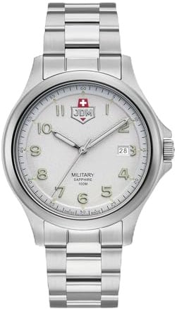JDM Military Herren Analog Uhr mit Edelstahl Armband JDM-WG015-01
