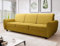 MODERNO Sofa mit Schlaffunktion und Bettkasten Milo - Sofa mit 3 Sitzen - Schlafcouch Wohnzimmer - Schlafsofa mit Kopfkissen und Holzfüße - Modern Couch 233x92x87 cm - Senf - Soro 40