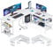 ODK Gaming Tisch, 168×120cm Reversibel Gaming Schreibtisch mit 2 Steckdosen und 2 USB Ladeanschluss, Eckschreibtisch mit Maximale Organisation & Stauraum, Weiß
