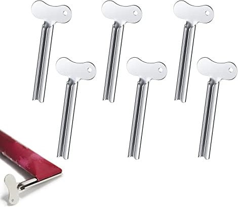IKadiya Stainless Steel Tube Squeezer, 6 Pcs Toothpaste Squeezers, for Toothpaste Cosmetic Oil Cream Paint Squeezer