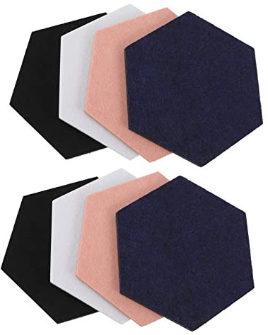 GRIRIW 8pièces Tableau Affichage Décoratif Feutre Hexagonal Auto-adhésif Pour Mur Bureau Maison École