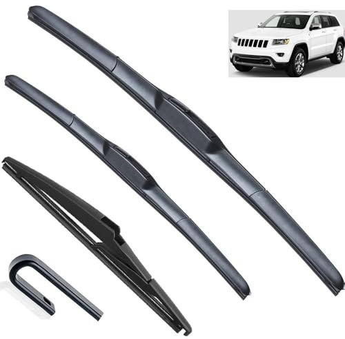 3-teiliges Scheibenwischer-Set for vorne und hinten, kompatibel mit Jeep Grand Cherokee WK2 2013–2020, Windschutzscheibe, Windschutzscheibe, Fenster, 22+21+11