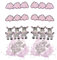 com-four® Baby-Partydeko-Set rosa - Konfetti und Hängedeko für Geschlechterparty - süße Raumdeko für Babygeburtstag - Gender-Reveal